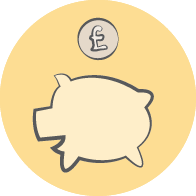 auto-enrolment Piggy bank illustration with money going in
